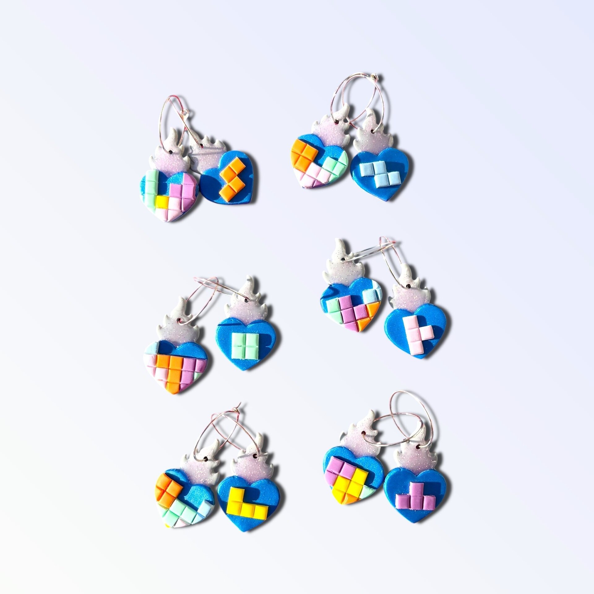 ALMA Mini Aro Pendientes Tetris - 4