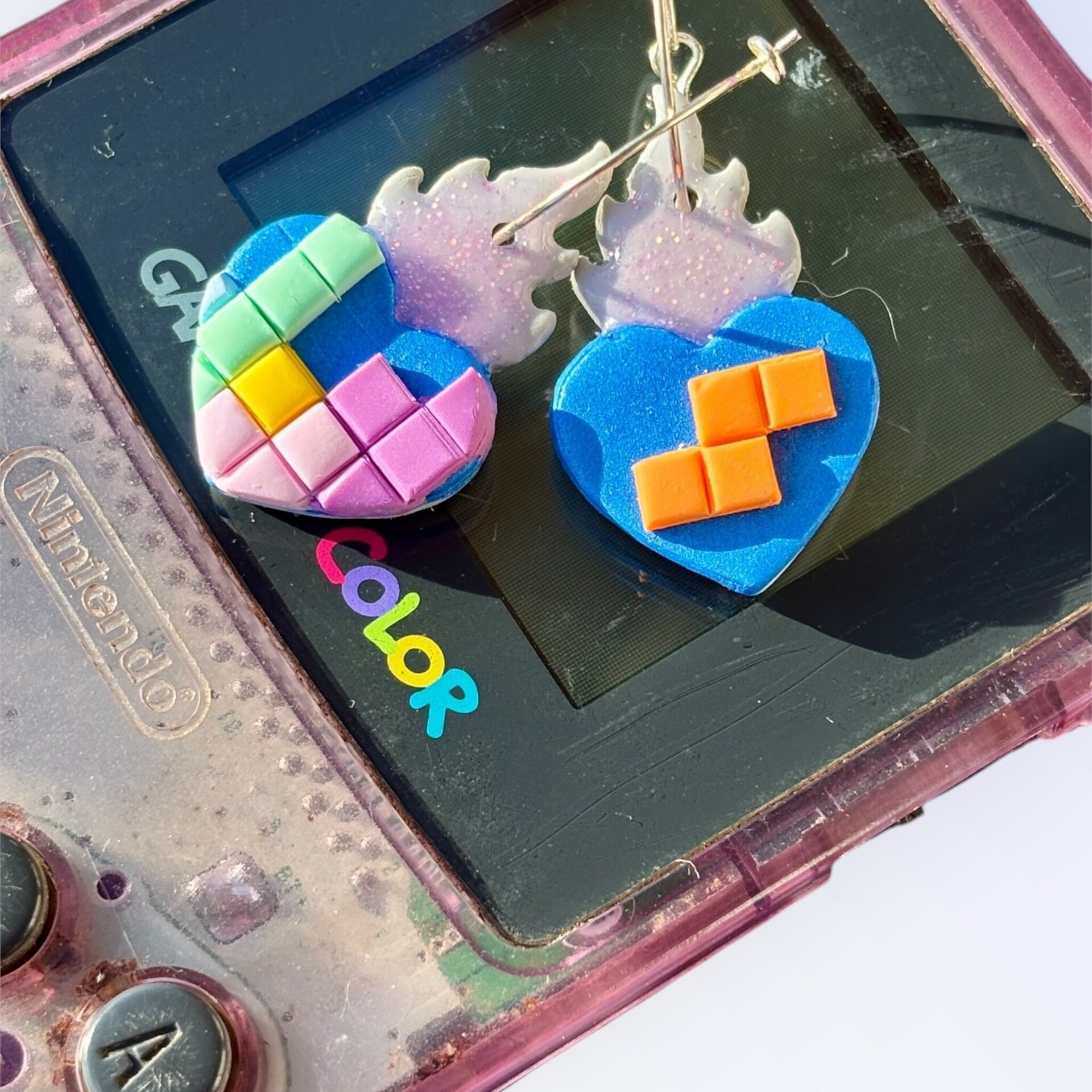 ALMA Mini Aro Pendientes Tetris - 3